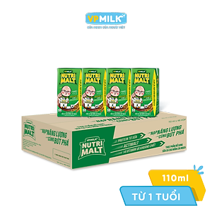 Sữa Ca Cao Mầm Lúa Mạch Đen – VPMilk Nutrimalt Hộp 110ml (Thùng 48 Hộp)