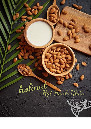 Hạnh Nhân Úc Nương Nguyên Vị  - Thương Hiệu Holinut/500gram