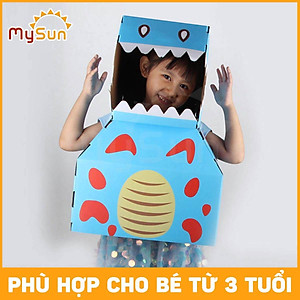 Đồ chơi lắp ráp, ghép khủng long cho bé hóa trang bằng bìa carton MySun