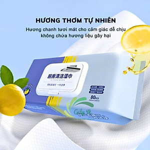 Khăn Giấy Ướt Lau Bếp 80 Tờ Đa Năng Mềm Mại, Thân Thiện, An Toàn Với Da Siêu Tiết Kiệm, Tiện Dụng, Lau Cực Sạch