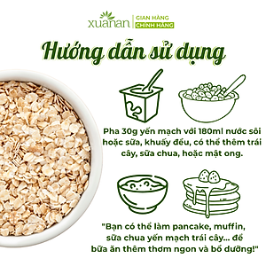 Yến Mạch Hữu Cơ Xuân An [ko đường] Túi 3Kg[cán dẹt](Giảm 20%)