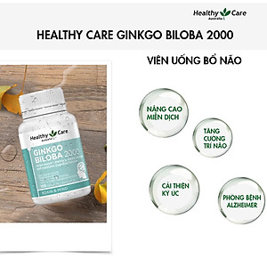 Viên uống bổ não Healthy Care Ginkgo Biloba 100 viên