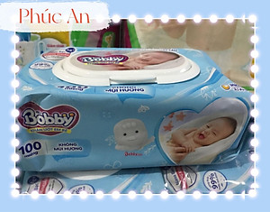 Khăn Ướt Trẻ Em Bobby 100 Tờ Không Mùi - Khăn Ướt Em Bé Bobby Không Mùi Nano Bạc
