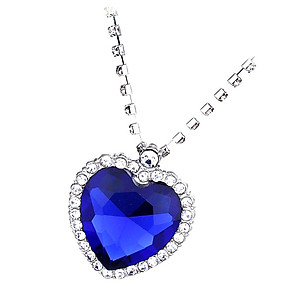 Crystal Pendant Necklace Titanic Heart Of The Ocean Necklace Valentines Gift