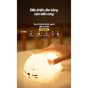Đèn Ngủ Silicone Mèo Con Dễ Thương Có Điều Khiển Từ Xa LED RGB 16 Màu 