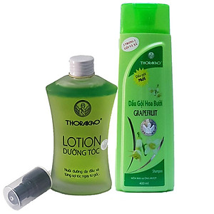 Combo dầu gội hoa bưởi ngăn rụng tóc Thorakao 400ml và Lotion tinh dầu bưởi Kích thích mọc tóc Thorakao 120ml