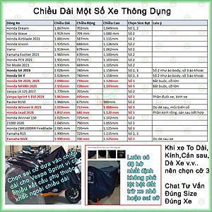 [Loại Lớn - Dày] Áo Bạt Phủ Trùm Xe Máy KhoNCC Che Mưa Nắng Dòng Xe Lớn SH 125 150i , Moto Z1000 - NQL-BPXMT-Z1K - Hàng Chính Hãng (Xanh Đen)