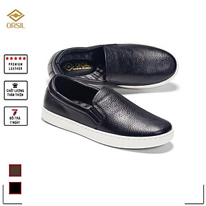 Giày tây lười nam da bò cao cấp ORSIL màu đen mã GL02