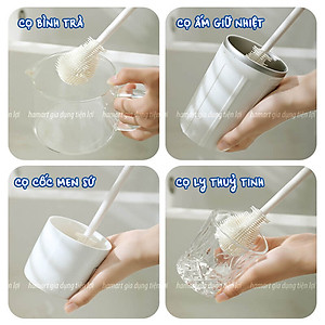 Cây Cọ Silicone Rửa Cốc Chén Ly Chai Lọ Thuỷ Tinh Đa Năng Vệ Sinh Bình Sữa Ấm Trà Sạch Đáy Góc Hẹp