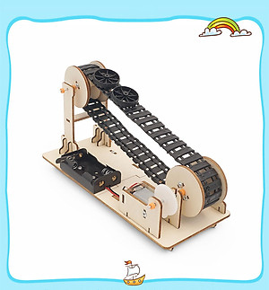 Bộ Đồ Chơi Khoa Học Tự Làm Băng Chuyền Vật Liệu, Bộ Đồ Chơi Lắp Ghép STEM Băng Tải Vật Liệu, Bộ Đồ Chơi Gỗ Cao Cấp Khoa Học Tự Làm DIY Wood Steam-Chính Hãng BABYBOSS.