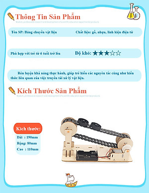 Bộ Đồ Chơi Khoa Học Tự Làm Băng Chuyền Vật Liệu, Bộ Đồ Chơi Lắp Ghép STEM Băng Tải Vật Liệu, Bộ Đồ Chơi Gỗ Cao Cấp Khoa Học Tự Làm DIY Wood Steam-Chính Hãng BABYBOSS.
