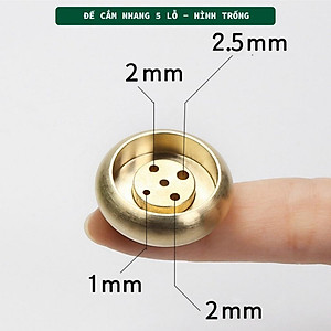 Đế Cắm Nhang Trầm Hương 5-9 Lỗ Bằng Đồng Thau Nguyên Chất Hình Trống Tối Giản Phù Hợp Nhiều Kích Thước Nhang