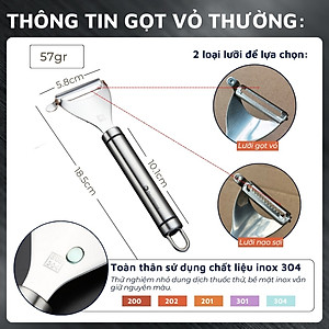 Dụng cụ gọt vỏ, nạo sợi inox 304 DandiHome cao cấp