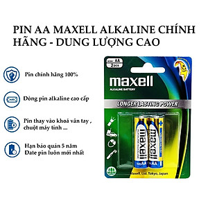 Pin AA, AAA, 2a, 3a Maxell Alkaline xanh chính hãng 1.5V Vỉ 2 viên