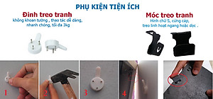 Bộ 4 Khung Hình Kính Treo Tường Tặng bộ ảnh như hình mẫu, Đinh Treo Tranh và sơ đồ treo - Khung Hình Phạm Gia PGCTK61
