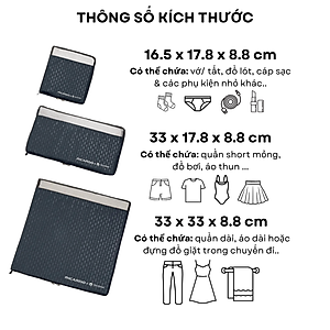 Bộ 3 túi đựng đồ du lịch RICARDO gấp gọn, chất vải chống thấm nước, chống nấm mốc