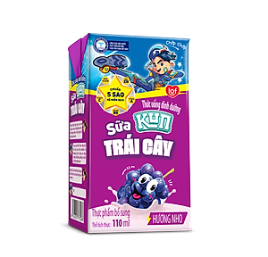 Thùng 48 hộp Sữa trái cây hương nho KUN 110ml/hộp
