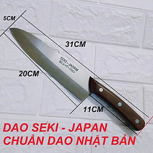 Dao thái đồ ăn, cắt gọt trái cây SEKI Nhật loại trung cán gỗ dài 30cm 