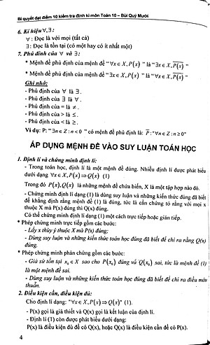 Sách Bí Quyết Đạt Điểm 10 Kiểm Tra Định Kì Môn Toán Lớp 10