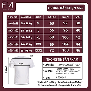 Áo thun nam cổ tròn tay ngắn, chất thun lạnh mềm mát, thấm hút mồ hôi, thoải mái vận động – FORMEN SHOP – FMTY002
