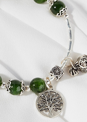 Vòng diopside phối tỳ hưu bạc Ngọc Quý Gemstones