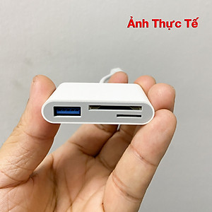 Đầu Đọc Thẻ Nhớ Đa Năng 3 Trong 1 cho thiết bị Tablet, Cell Phone, Thẻ nhớ TF, SD Card - Cổng Type C - Hàng chính hãng