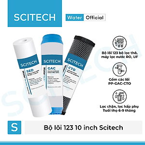 Bộ lõi số 1,2,3 10 inch (Lõi PP-UDF-CTO) - Dùng cho máy lọc nước RO, bộ lọc thô - Hàng chính hãng