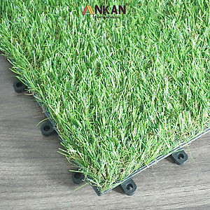 Vỉ Cỏ Nhân Tạo Thương Hiệu ANKAN, Kết Hợp Với Vỉ Gỗ Lót Sàn Để Lót Ban Công, Sân Vườn, Phòng Tập Gym, Khu Resort, Cỏ Nhân Tạo Loại Tốt, An Toàn Cho Trẻ Nhỏ, Hàng Xuất Khẩu (1 Vỉ)