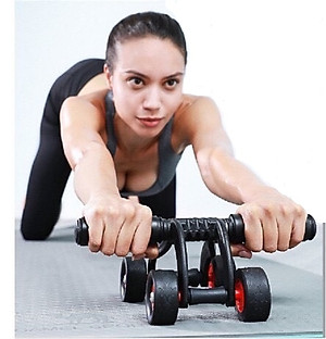 Con Lăn Tập Bụng 4 Bánh + Đệm Lót
