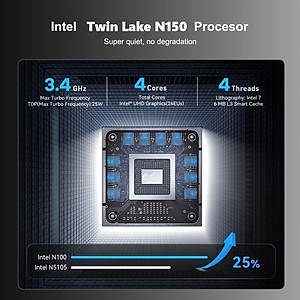 Máy Tính Siêu Nhỏ Ultra Mini T9 PLUS - Intel thế hệ 12 Twin Lake N150 - Hỗ Trợ Xuất Hình 4K 60hz hàng nhập khẩu