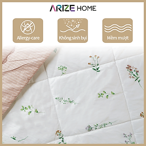 Chăn Chần Bông Arize Vải Microfiber Flower Beige 1.5mx2m, 2mx2.2m