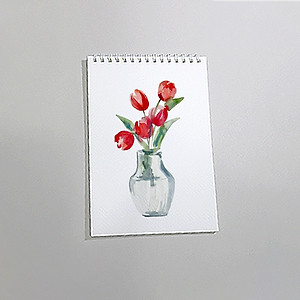 Sổ vẽ A4 vẽ màu nước và chì có vân sang giấy định lượng 260gsm nhập từ Ý, lên màu trong tự nhiên,15 tờ/cuốn MOW260 Green Art - Hàng chính hãng