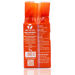 Gạo Nhật Japonica 1Kg - Gạo Ông Thọ - Gạo Hạt Tròn Đều, Dẻo Mềm, Ngọt Cơm
