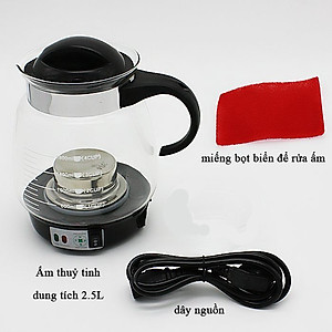 Ấm sắc thuốc bằng điện thủy tinh 2.5L Như Ý siêu nấu thuốc tự động, nhanh, an toàn bền đẹp- hàng nhập khẩu