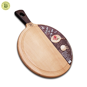 Thớt Gỗ Beech Tay Cầm Tròn Dai 34, 37, 40 cm  - Đồ Gỗ Nhà Bếp Thương Hiệu Trường Sơn