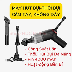 Máy Hút, Thổi Bụi Cầm Tay Mini Bản Cao Cấp, Máy Hút Bụi Giường Nệm, Ô Tô, Máy Tính - Hàng Nhập Khẩu