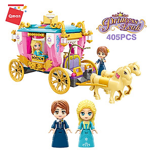 Đồ chơi xếp hình Xe ngựa hoàng gia dành cho bé gái Qman 2614