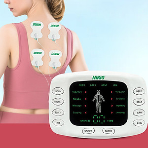 Máy Massage Xung Điện Nikio NK-105 - Máy Mát Xa 4 Miếng Dán + Dép Matxa Bàn Chân - 8 Chế Độ và 15 Cấp Độ Tùy Chỉnh, Giảm Đau Nhức Toàn Thân, Cải Thiện Tê Bì Chân