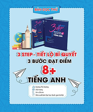 Sách 3 Step - Tiết Lộ Bí Quyết 3 Bước Đạt Điểm 8+ Tiếng Anh