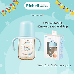 Bình sữa RICHELL Hanaemi Nhật Bản PPSU và Thủy tinh | Baby