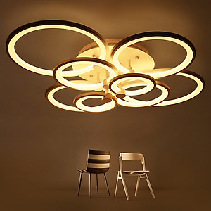 Đèn trần LED 8 cánh 3 chế độ ánh sáng có điều khiển từ xa tăng giảm GOLDSEEELAMP