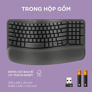Bàn phím không dây Công thái học Logitech Wave Keys - Hàng chính hãng