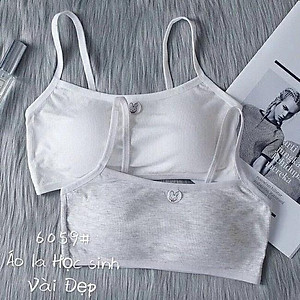 Áo lá học sinh 2 dây - áo lá có mút không gọng áo lót cho bé gái tuổi dậy thì lớp 6 màu trắng màu đen màu xám màu hồng