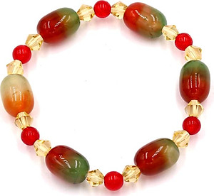 Chuỗi tay đá thạch anh đỏ xanh FSOXO4
