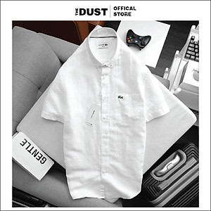 Áo sơ mi nam cộc tay trơn cổ bẻ basic LCT chuẩn form chất liệu linen cao cấp, trẻ trung lịch lãm - THE DUST