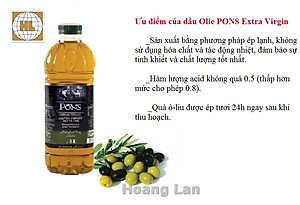 Dầu Olive Extra Virgin PONS 2L - Tây Ban Nha (chai nhựa)