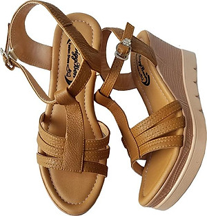 Giày Sandal Nữ Đế Xuồng BIGGBEN Da Bò Thật SDX17