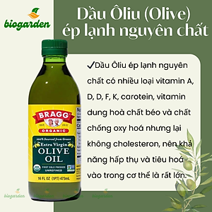 Dầu ô liu siêu nguyên chất Extra Virgin Ép Lạnh Hữu Cơ Bragg