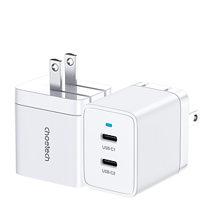 Adapter Củ Sạc Nhanh 40W Sạc 1 Cổng Type C 40W, 2 Cổng Type C 20W, PPS 25W, QC3.0 18W CHOETECH Q5006 Sạc Nhanh iPhone 15, iPhone, Samsung, iPad - Hàng Chính Hãng