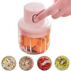 Máy Xay Tỏi Hồng 250ml- Máy Xay Mini Xay Tỏi Ớt Tiêu Cầm Tay Đa Năng